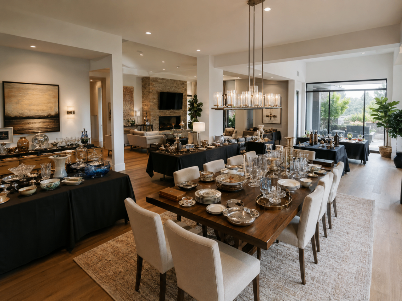 Santa Clarita estate sale setup with family home furnishings and vintage collectibles — Triumphant Estate Sales Los Angeles