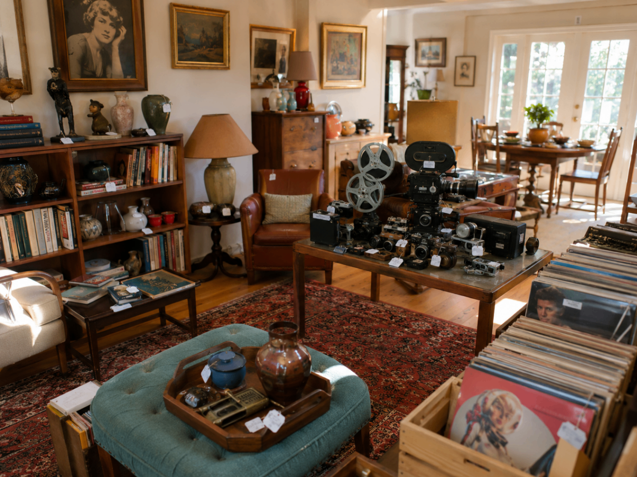 Hancock Park Tudor home estate sale with antiques, vintage china, and estate jewelry — Triumphant Estate Sales