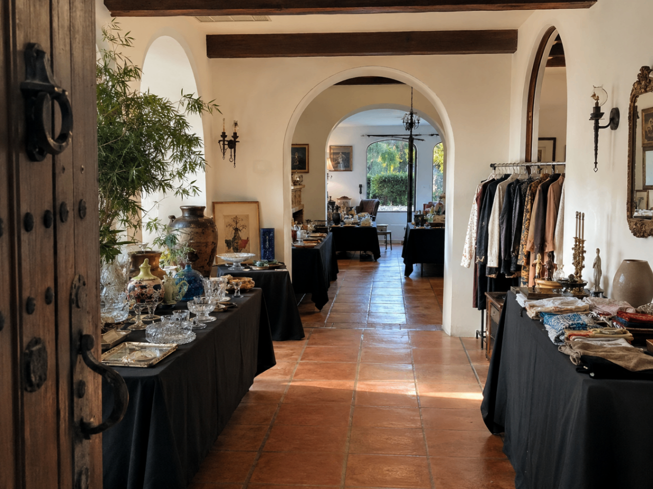 Hollywood estate sale in historic Spanish Revival home with vintage memorabilia and art deco furniture — Triumphant Estate Sales